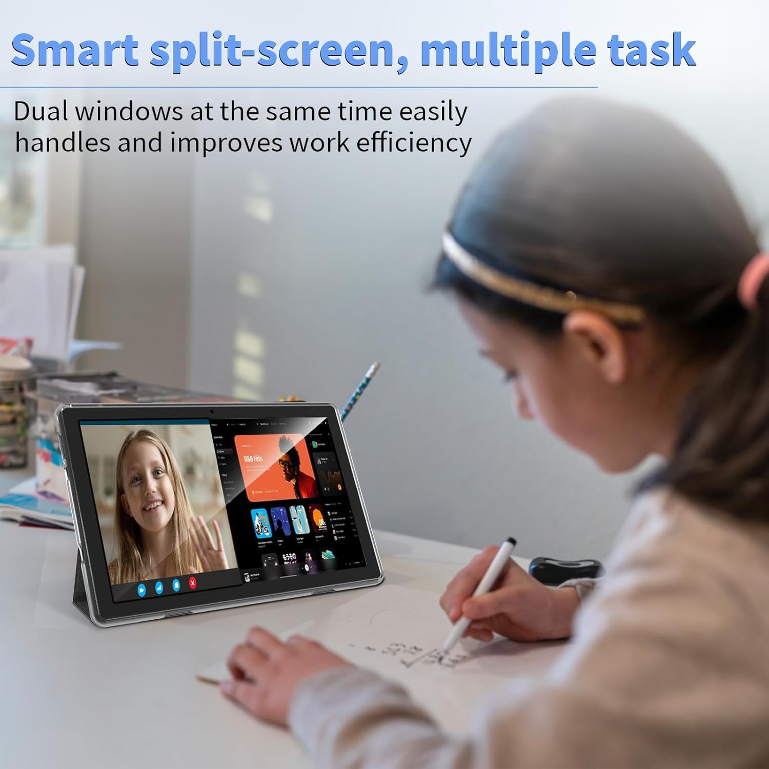 ECOPAD Android 15 Tablet, 10 Inch Tablets with Keyboard Mouse 12GB RAM + 64GB ROM +1TB Expand, 2 in 1 Tableta with WiFi 6 / Bluetooth/GMS Certified/IPS Touch Screen, Black Set
