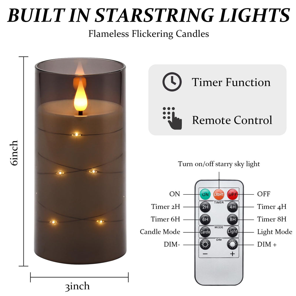 Aignis 12-Pack Waterproof Flameless Candles, 2.2" Slim Plastic Battery Operated LED Pillar Candles with 2 Remotes & Timers, Melt-Proof Fake Electric Candles for Outdoor Patio, Wedding, Home Decor