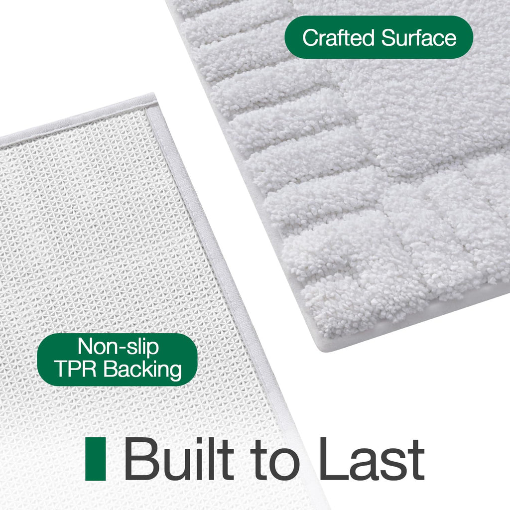 LUMI Bathroom Rugs Non Slip with Rubber Backing, Extra Soft Plush Microfiber Bath Rug Absorbent, Machine Washable Bath Mat Quick Dry for Tub, Shower, Hotel, Beige, 16"x24"