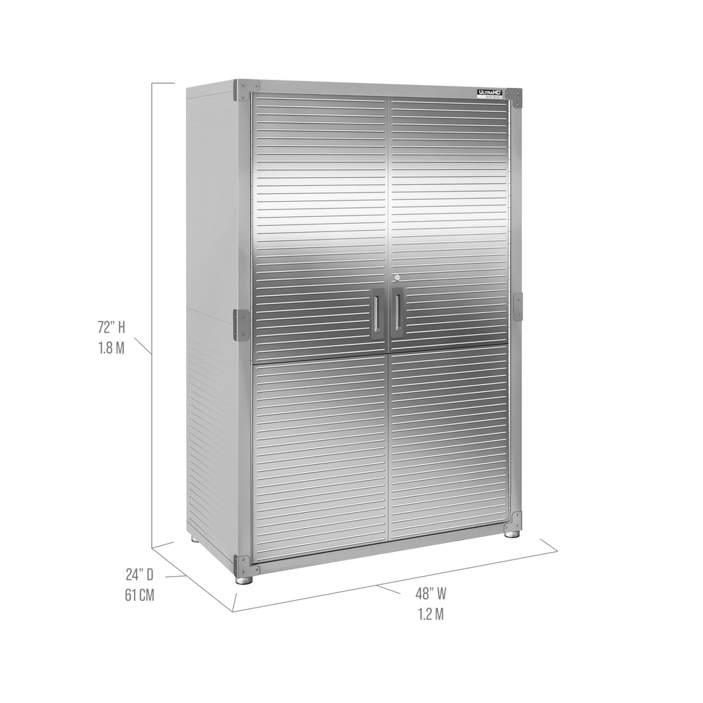 Seville Classics UltraHD Solid Steel Lockable Metal Storage Cabinet Locker Organizer, w/Adjustable Shelves for Garage, Warehouse, Office, Classroom, Granite, 30" W x 18" D x 72" H