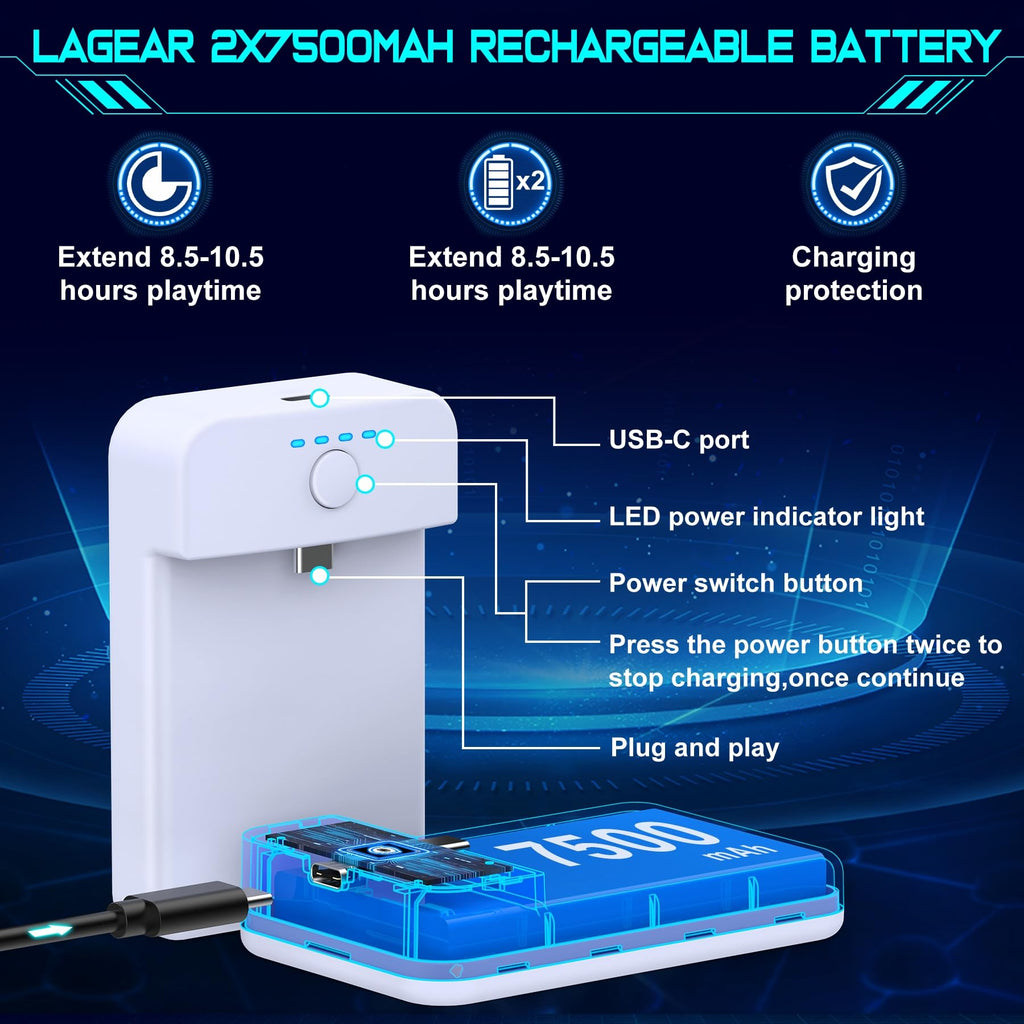 Hot-Swappable Battery Head Strap for Quest 2/Quest 3/3S, 15000mAH Detachable Battery, Extra 6-8 Hours Playtime, Double Knobs, Soft Cushion, Reduces Head Pressure, with One Charging Dock