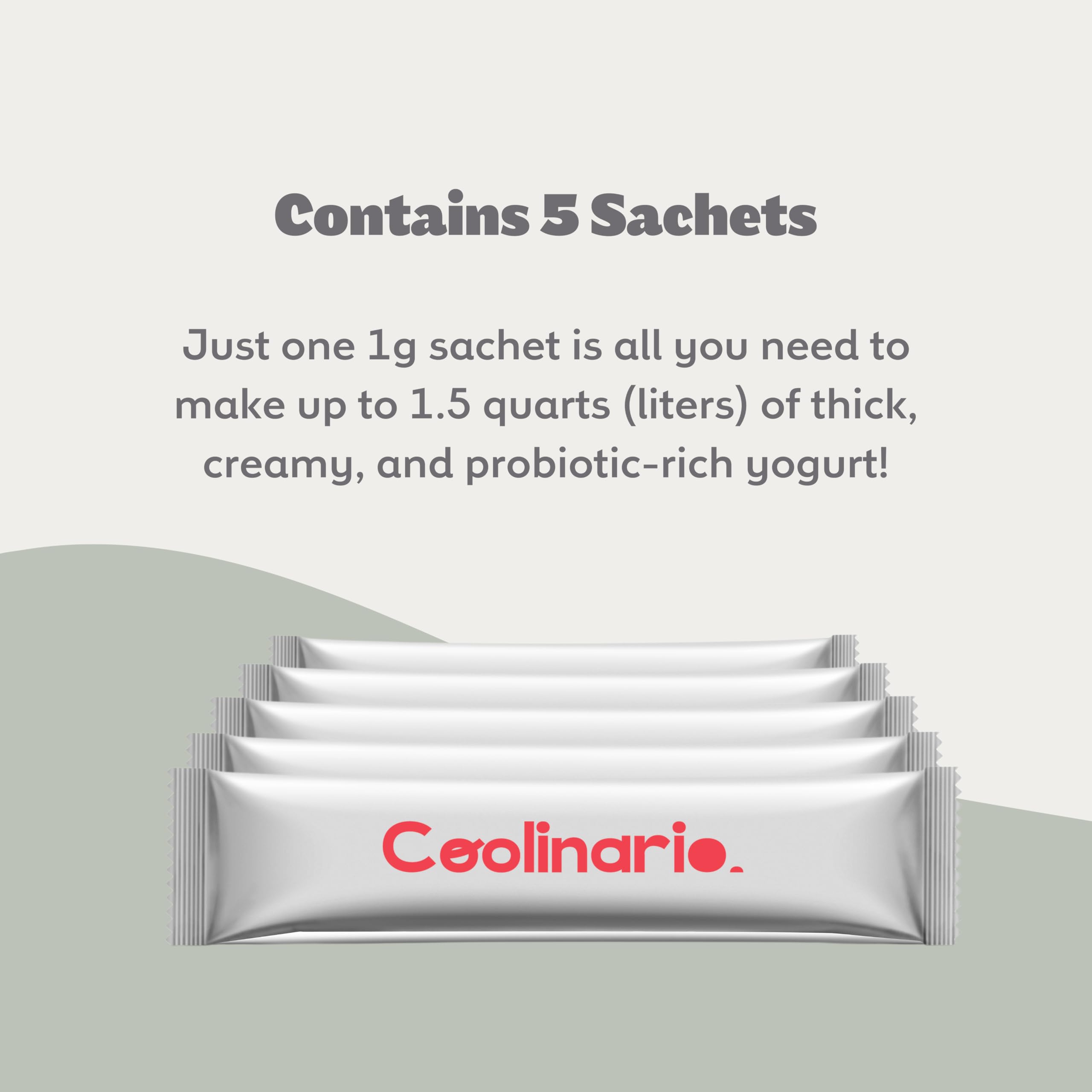 Coolinario L Reuteri Yogurt Starter (10-PK, 1.5g Sachets) Reuteri Probiotic | Yogurt Starter Culture with Lactobacillus Reuteri Probiotics, Non-GMO, No Preservatives, Gluten Free, Creamy & Delicious