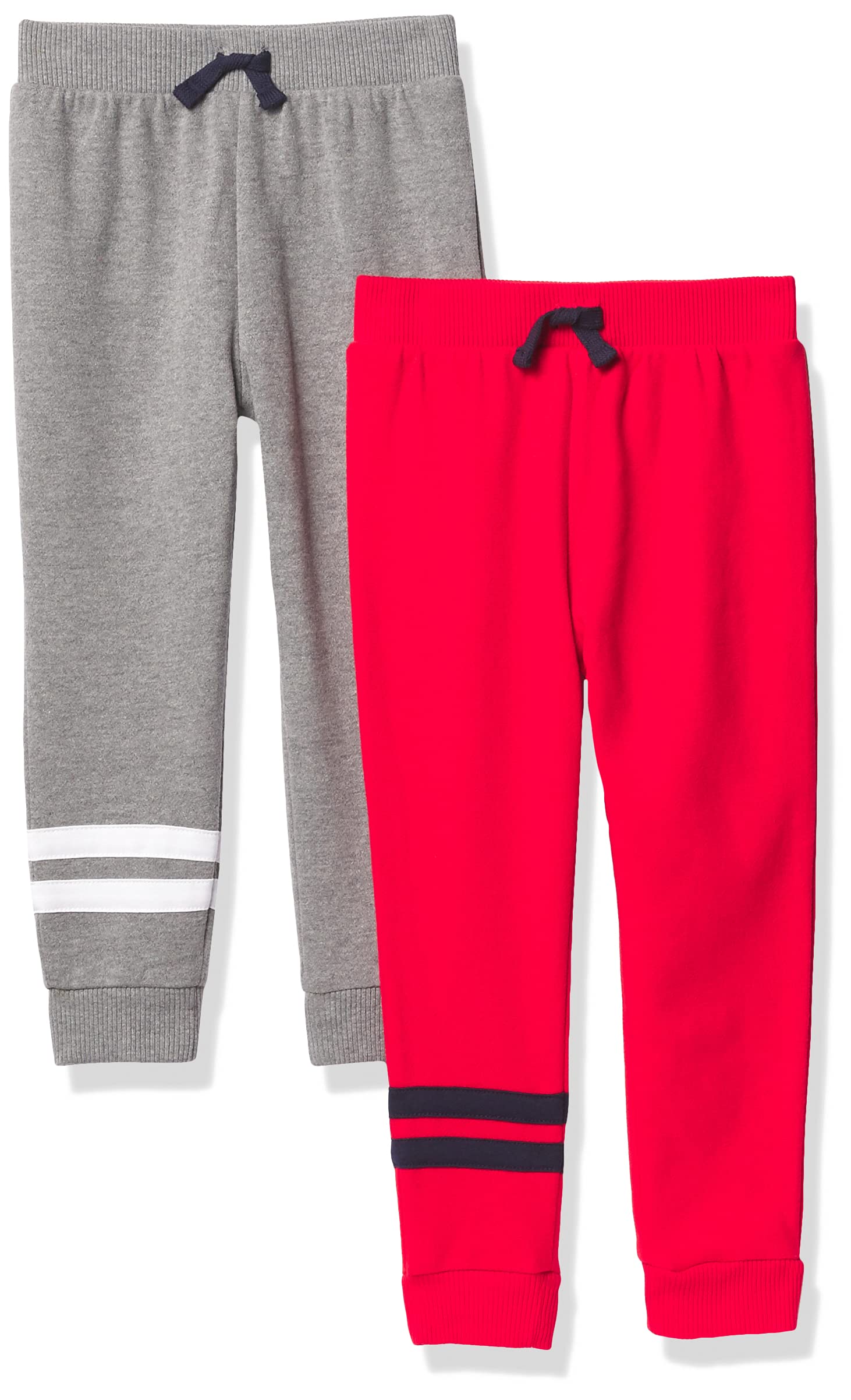 And Toddler Boy Active Striped Fleece Jogger Pants 2-pack