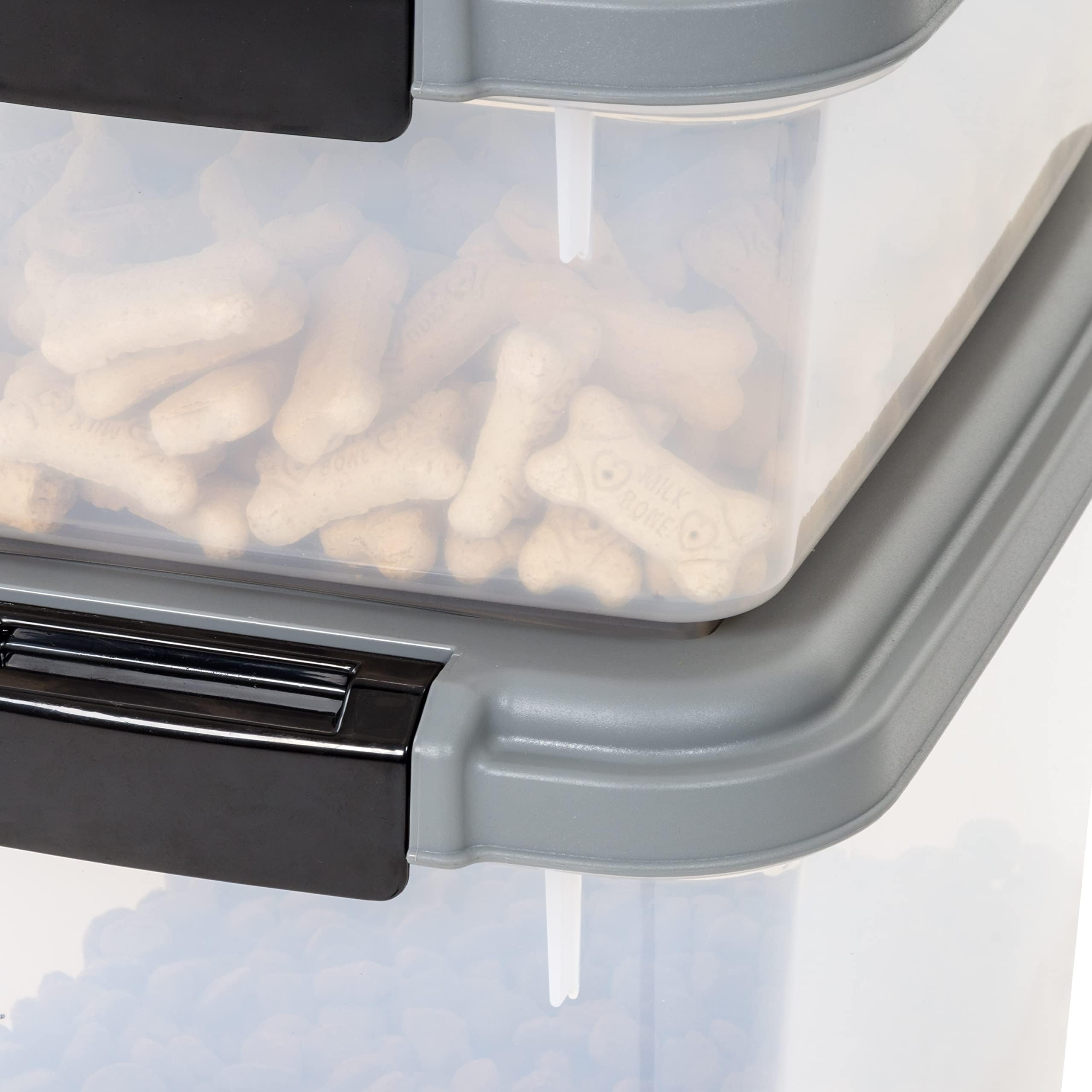 Amazon Basics 3-Piece Airtight Pet Food Storage Container Combo with Scoop, BPA Free, Removable Wheels, 33 QT + 12 QT