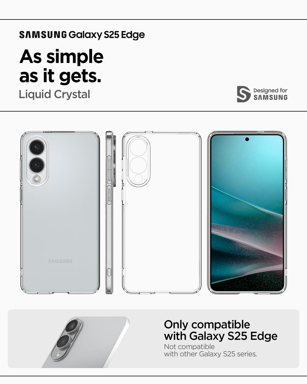 Spigen Liquid Crystal Designed for Galaxy S24 Case (2024) [Military-Grade Protection] - Crystal Clear
