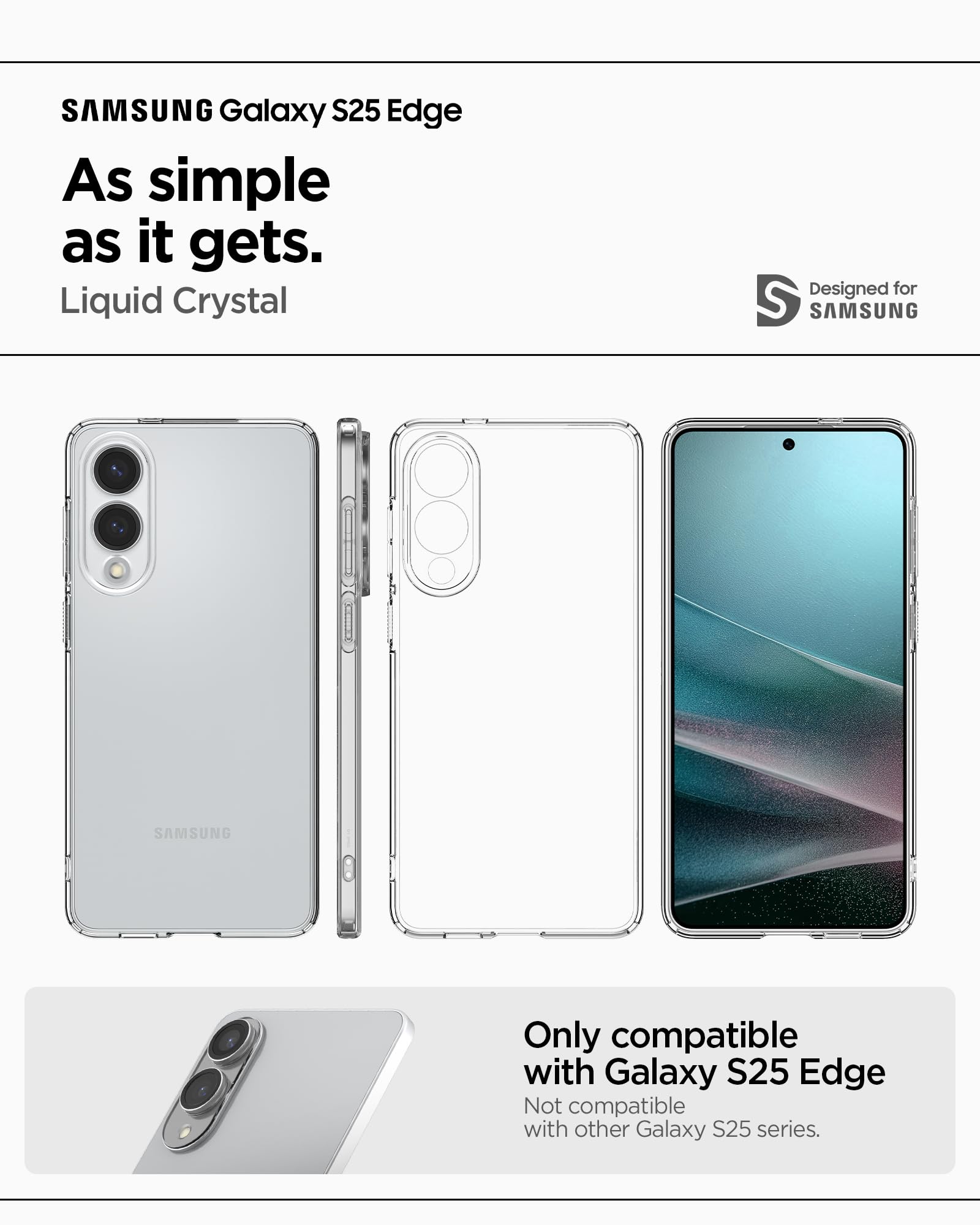Spigen Liquid Crystal Designed for Galaxy S24 Case (2024) [Military-Grade Protection] - Crystal Clear