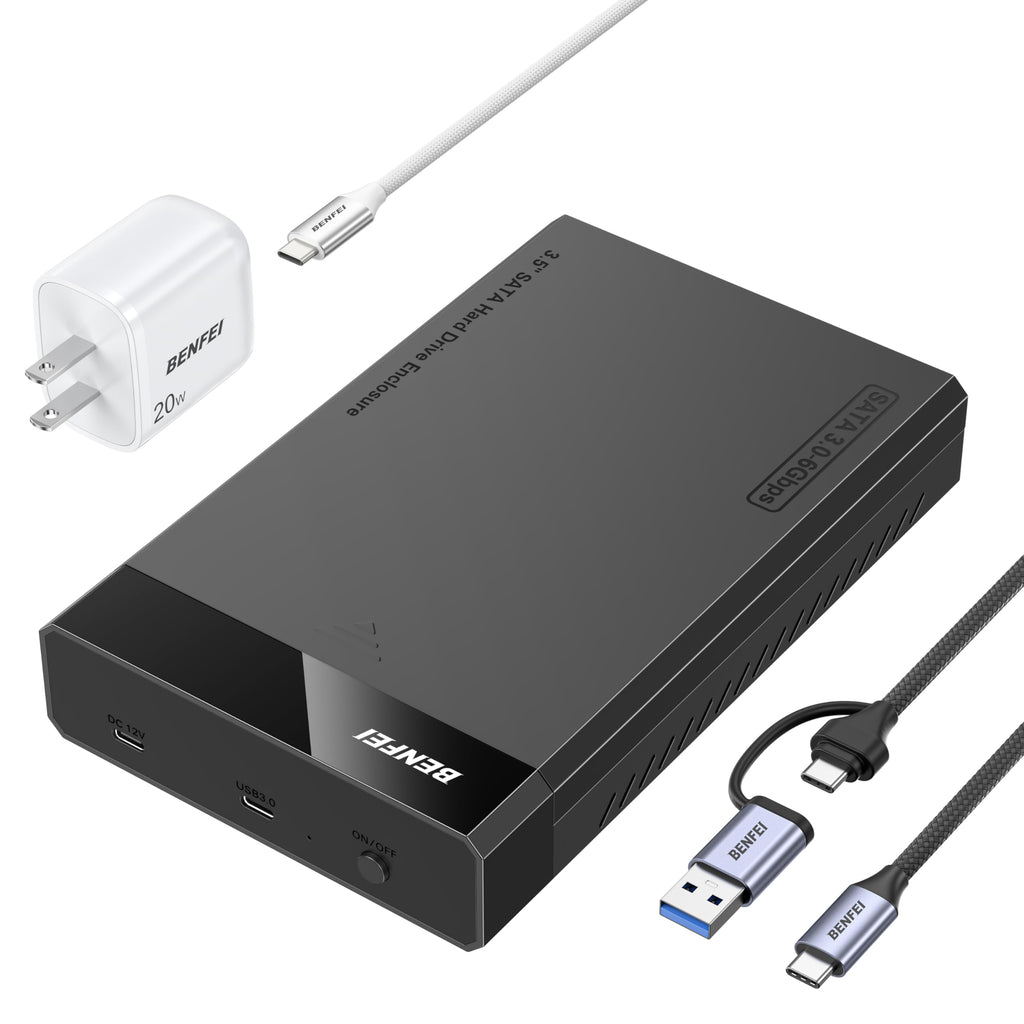 BENFEI 2.5 Inch SATA to USB Tool Free External Hard Drive Enclosure (6Gbps, Optimized for SSD, Support UASP SATA III)