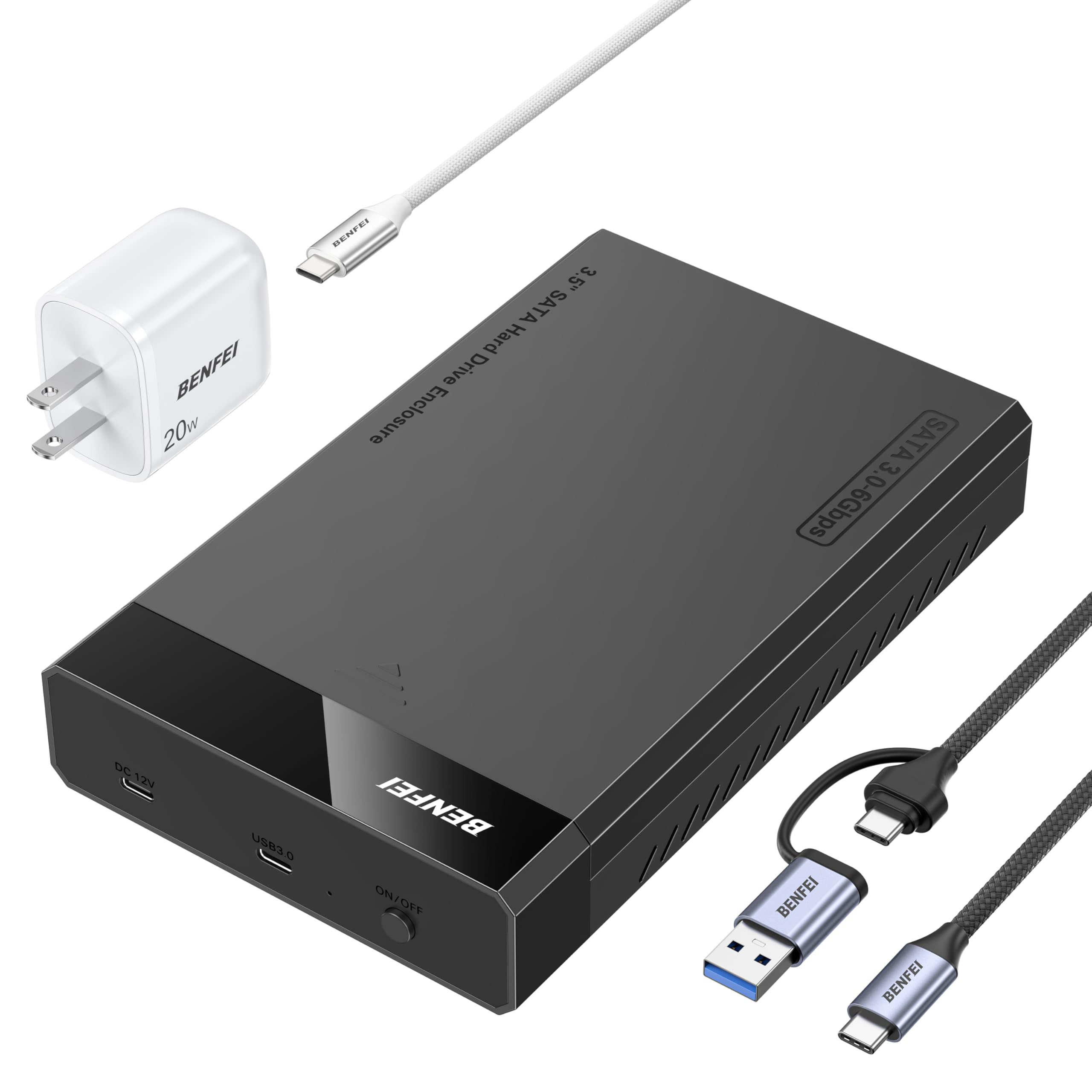 BENFEI 2.5 Inch SATA to USB Tool Free External Hard Drive Enclosure (6Gbps, Optimized for SSD, Support UASP SATA III)