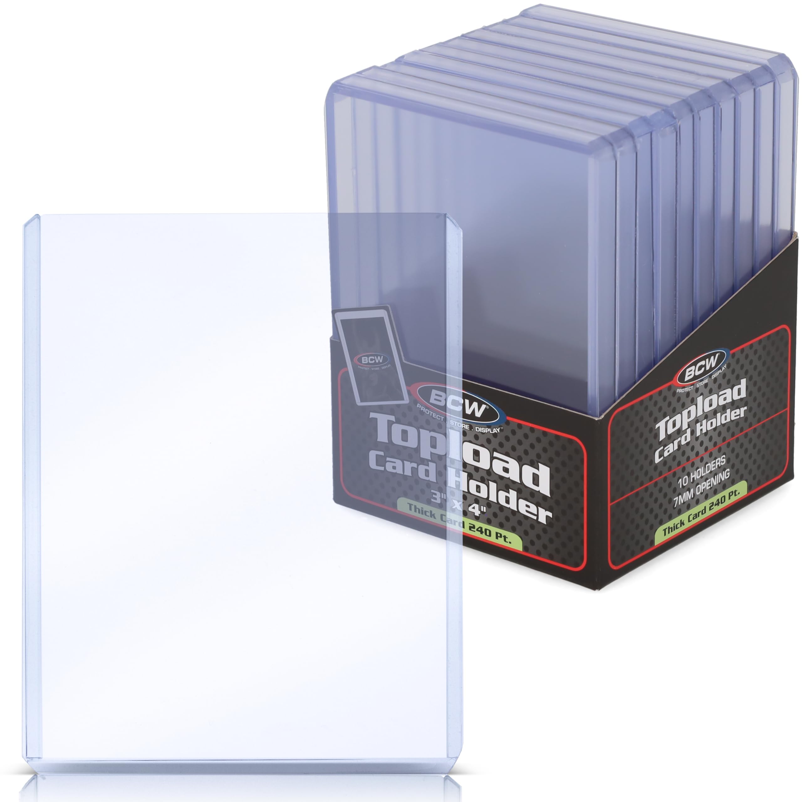 BCW 108 PT. Thick Card Topload Holder - Pack of 1 | Durable Rigid PVC Toploader | Toploaders for Memorabilia, Jersey, Patch, and Relic Cards