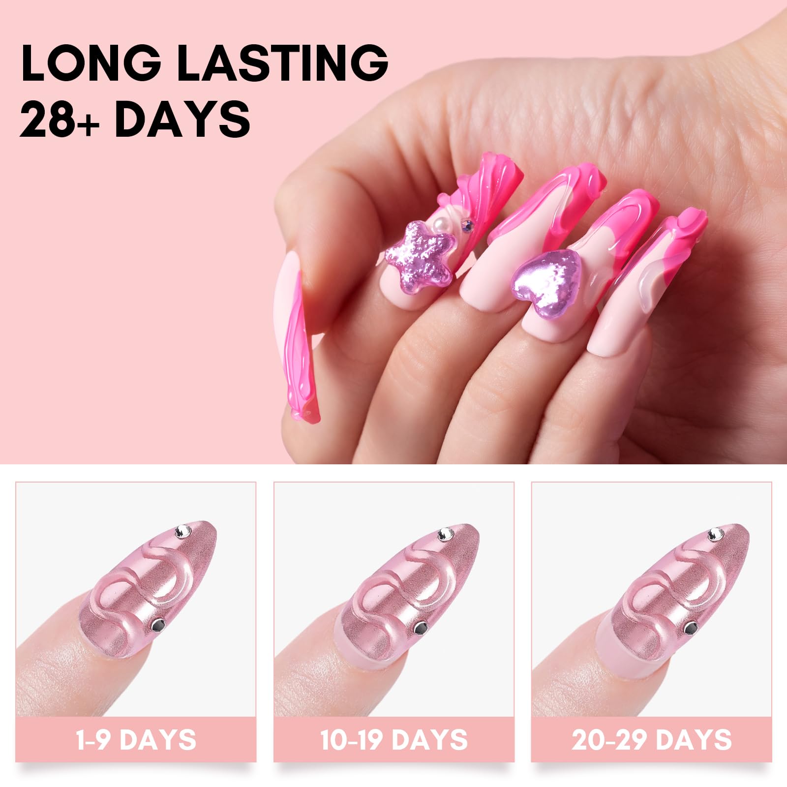 Makartt Rhinestone Glue for Nails: Super Strong Gel Nail Glue for Nail Charms Gems Decorations, 3D Gel Nail Art Bling Jewel Diamonds for Salon & DIY Manicure, 30ML UV Lamp Cured Need Beauty Gifts