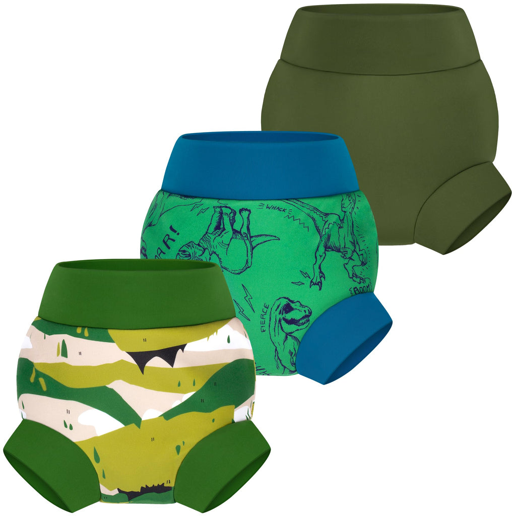 BIG ELEPHANT Baby Swim Diapers 3pcs, Reusable Adjustable Washable Waterproof Swimming Diaper for Boy's and Girl's 6Months - 5 Years