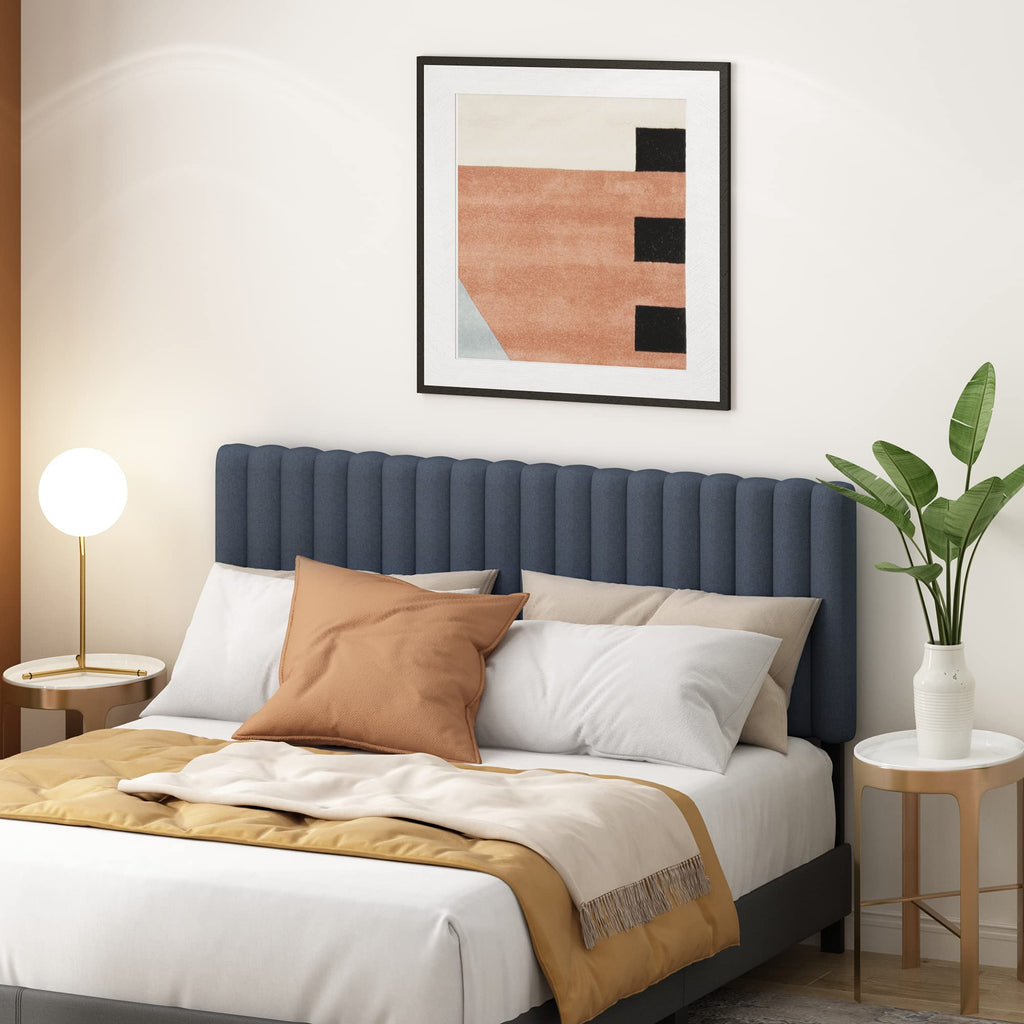 FURINNO Roanne Tufted Headboard, Twin, Black