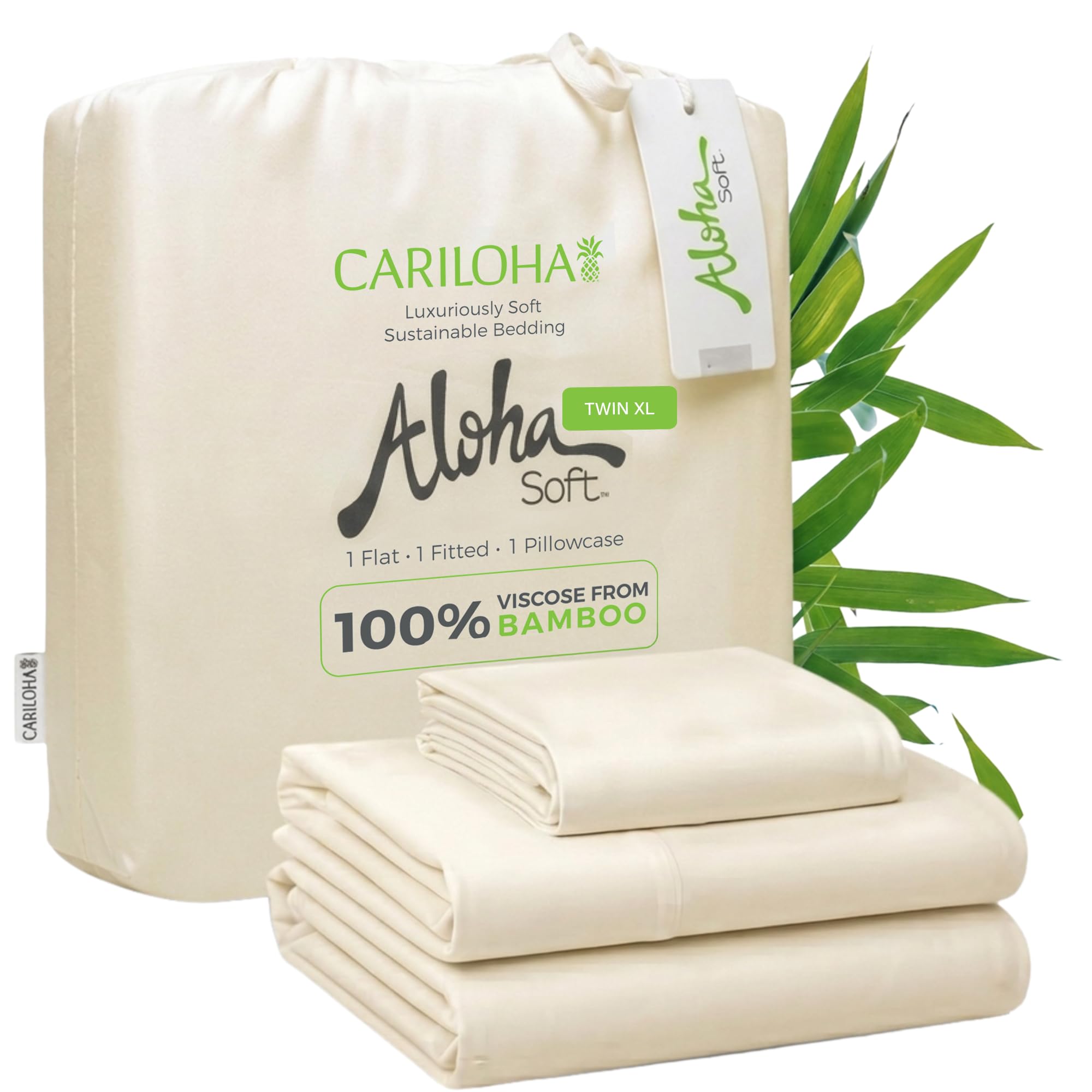 Cariloha Aloha Soft 100% Organic Bamboo Viscose Sheets – 4-Piece Queen Sheet Set – 16 in Deep Pockets – Buttery Soft, Hypoallergenic, Cooling Sheets – Oeko-TEX Standard 100 – Cape Blue