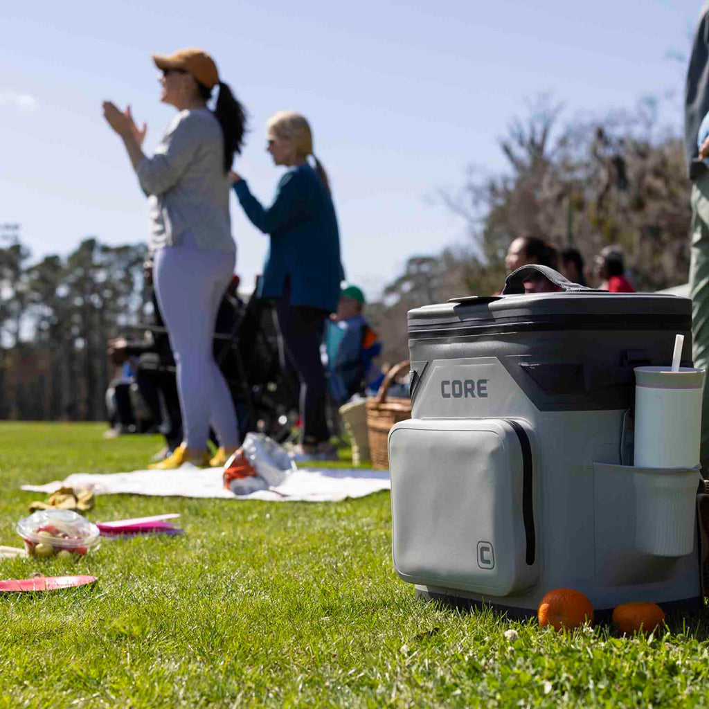 CORE Magnetic Leak Proof Soft Cooler with Waterproof Zipper | Insulated Bag Portable Ice Chest Box | Best Soft Cooler for Food & Beverages for Tailgating, Car Camping, Travel, and Family Beach Picnics