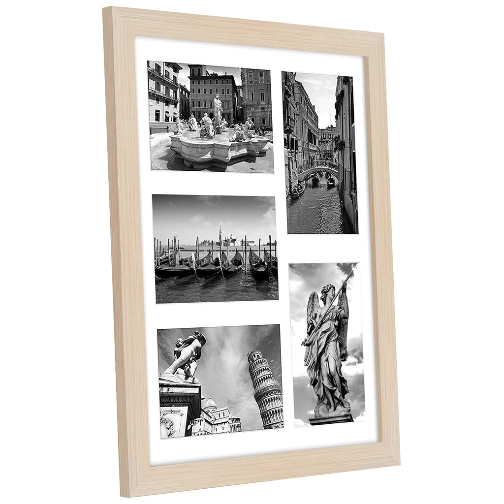 Americanflat 4x6 Double Picture Frame with Shatter-Resistant Glass - Fits Two 4x6 Photos or use as One 6x14 Frame - Signature Collection - Collage Frames for Tabletop and Wall Display - Black