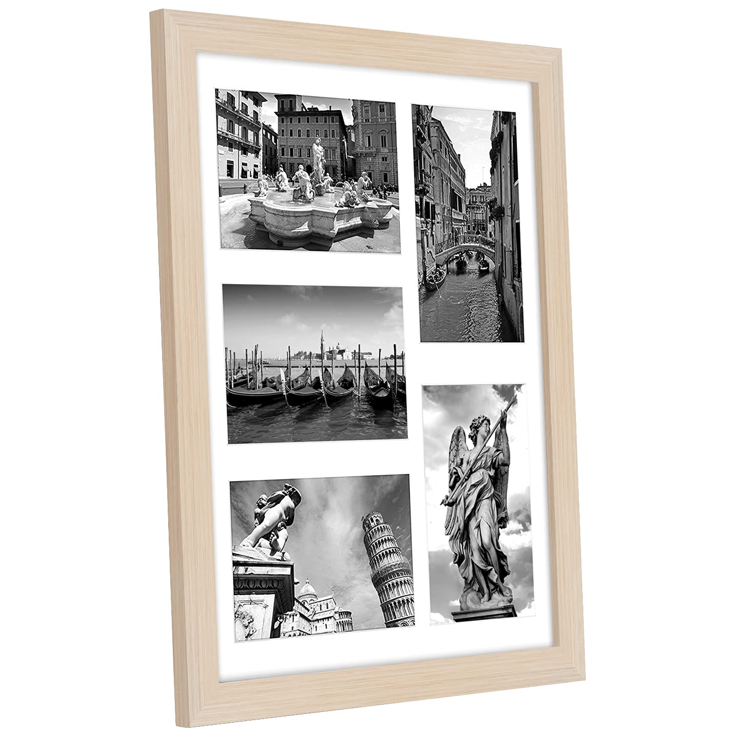 Americanflat 4x6 Double Picture Frame with Shatter-Resistant Glass - Fits Two 4x6 Photos or use as One 6x14 Frame - Signature Collection - Collage Frames for Tabletop and Wall Display - Black
