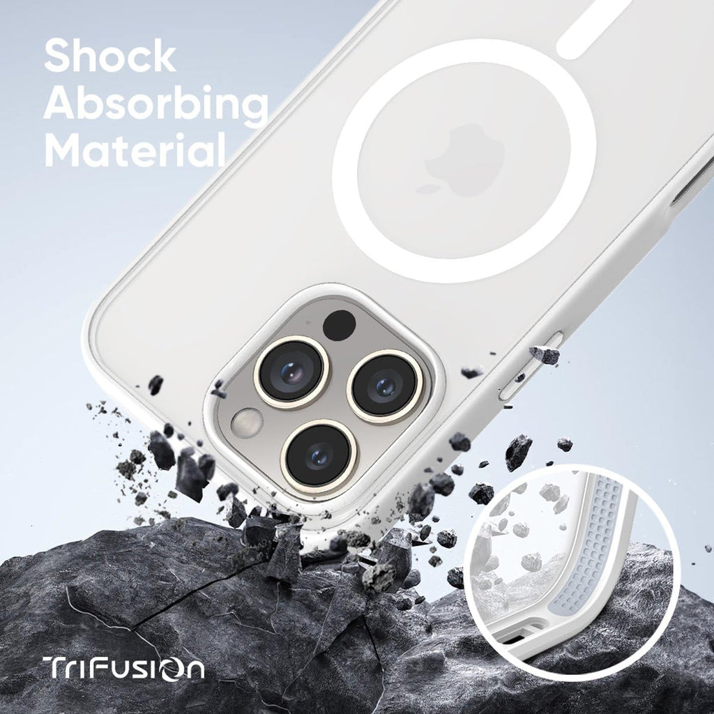 FLOLAB Surtect Tri-Fusion Magnetic for iPhone 16 Case Protective Slim Design Magsafe Compatible Military Grade - Black Clear