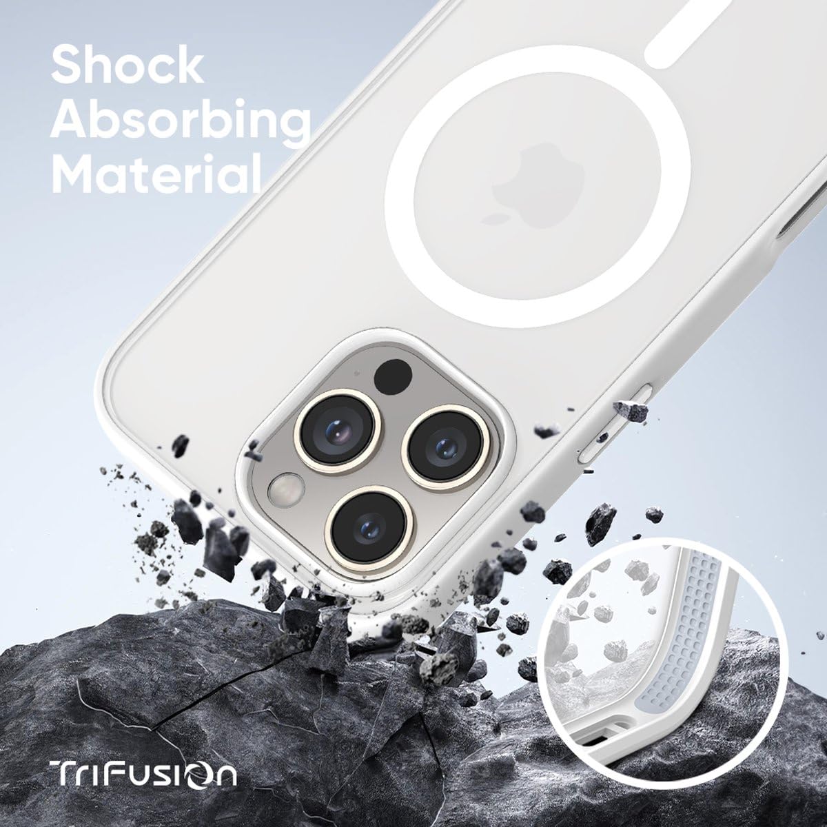 FLOLAB Surtect Tri-Fusion Magnetic for iPhone 16 Case Protective Slim Design Magsafe Compatible Military Grade - Black Clear