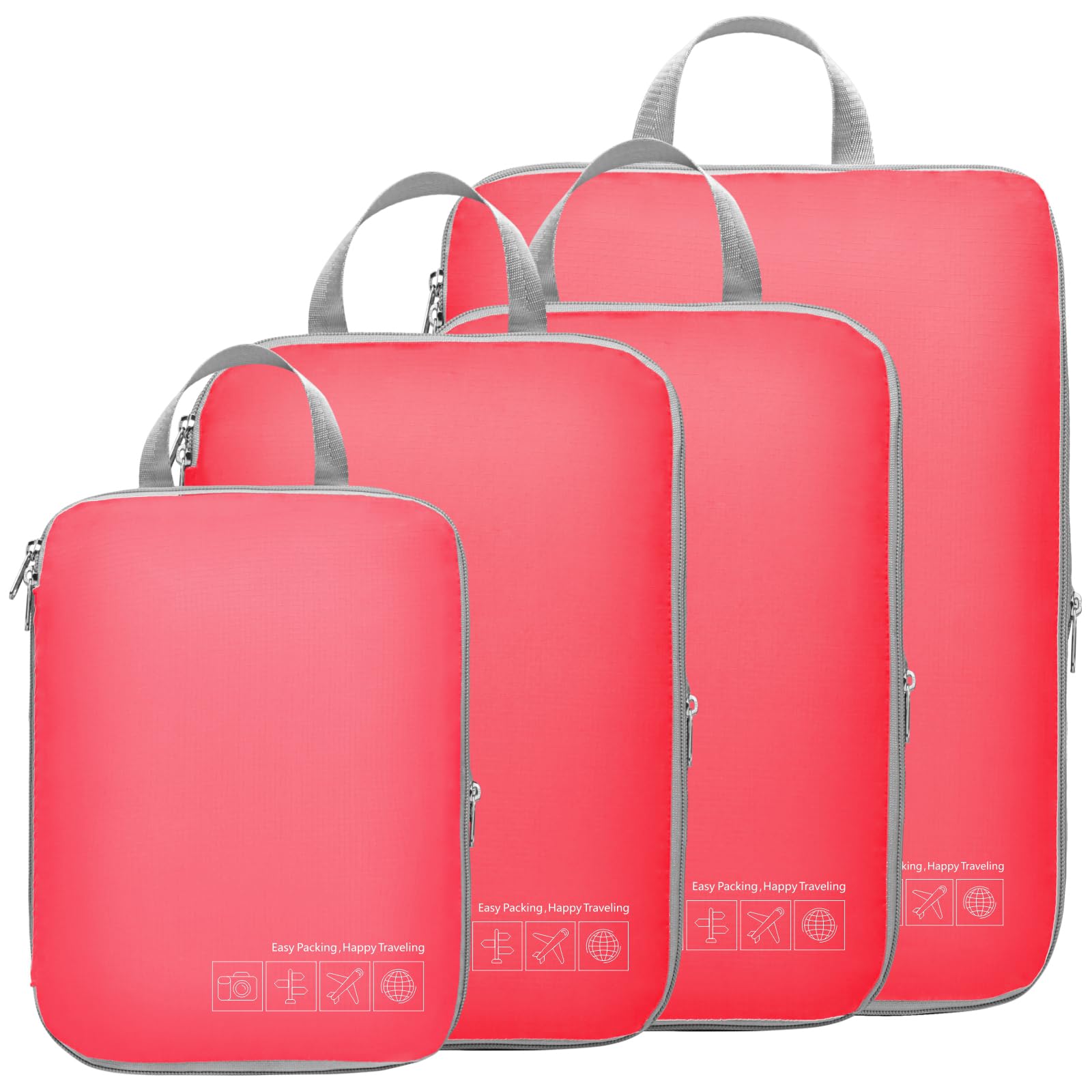 Cambond Compression Packing Cubes for Travel - Lightweight Expandable Travel Bags Luggage Organizers Travel Essentials Compression Cubes for Travel Space Saver for Carry on Suitcases Organizer