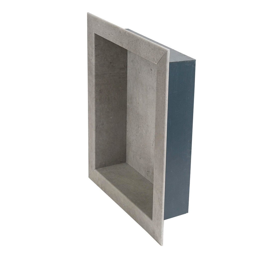 Palisade 17.5 in x 15.5 in Vinyl Shower Niche Ashen Slate | Waterproof Shower Insert