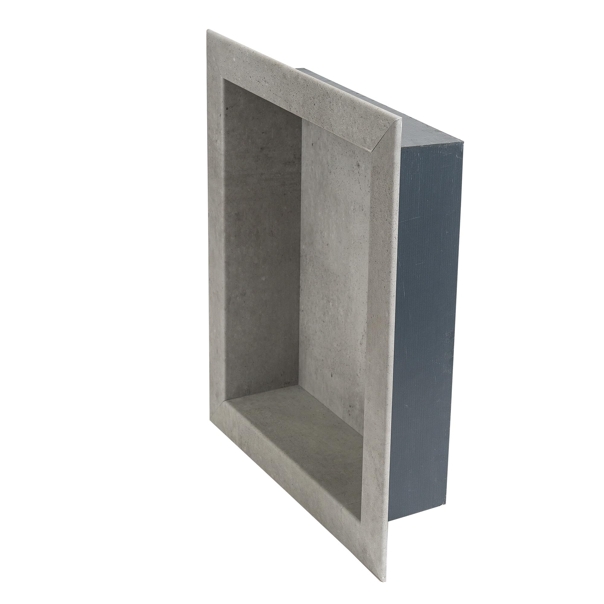 Palisade 17.5 in x 15.5 in Vinyl Shower Niche Ashen Slate | Waterproof Shower Insert