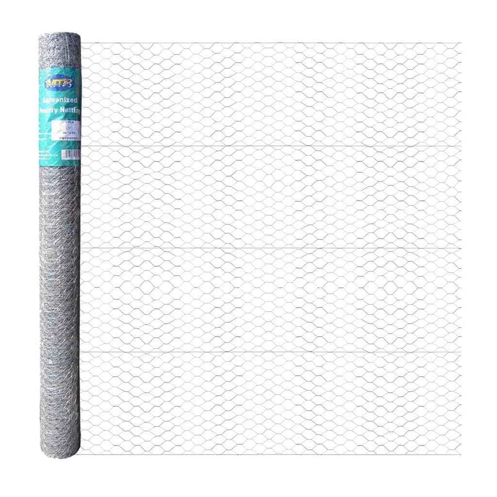 MTB Supply 20GA Galvanized Hexagonal Poultry Netting Chicken Wire 12 inches x 25 feet x 1 inch Mesh