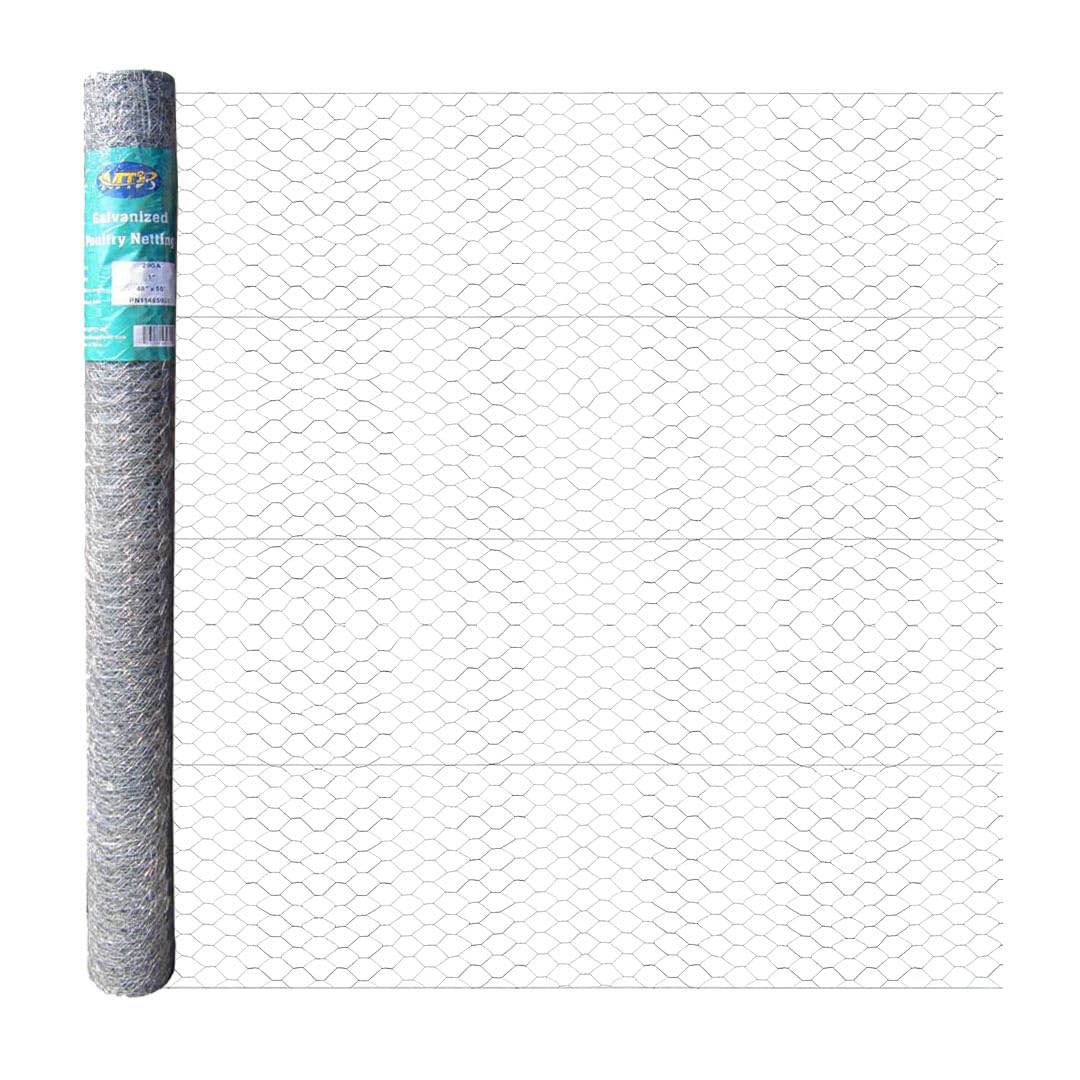 MTB Supply 20GA Galvanized Hexagonal Poultry Netting Chicken Wire 12 inches x 25 feet x 1 inch Mesh