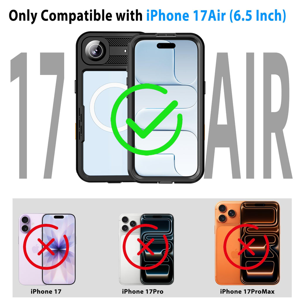 iPhone 13 Pro Case, Waterproof & Shockproof Phone Case, Full Protection, IP68, 6.1 Inch, Black