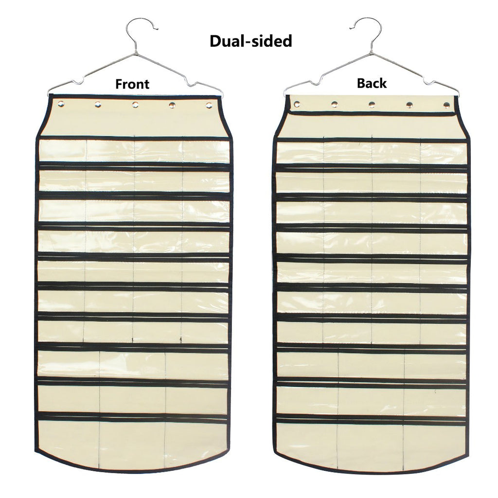BB Brotrade Hanging Jewelry Organizer,Accessories Organizer,80 Pocket Organizer for Holding Jewelries（Beige）