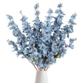 6PCS Blue Delphinium Artificial Flower Lifelike Silk Larkspur Flowers Plant 35.43" Long Stem Blossoms Fake Flowers for Tall Vase Floral Arrangements Home Table Wedding Decor(Blue)