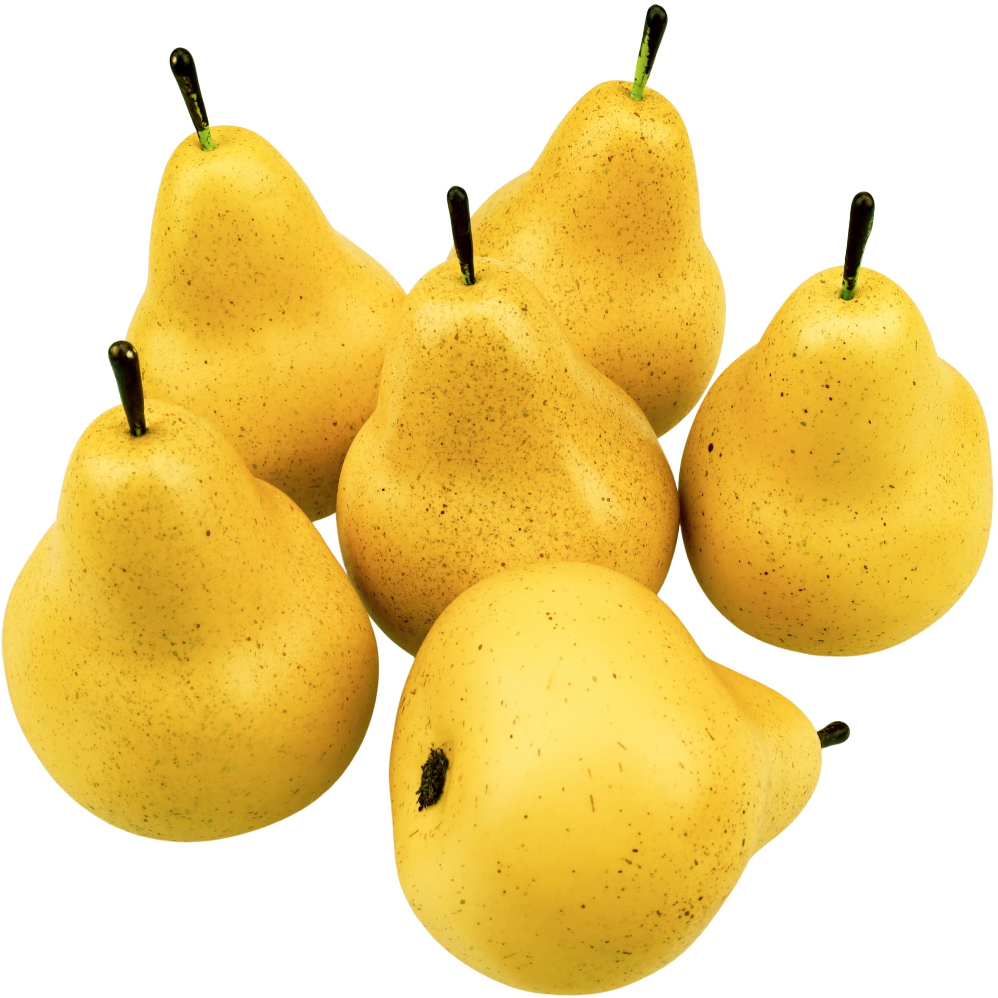 6 Pcs Faux Brown Pears - Realistic Fake Pear Artificial Fruit Decorations for Table Centerpiece, Decorative Artificial Pear for Home Kitchen Decor