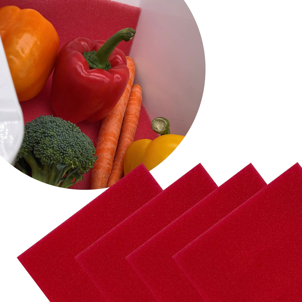 Bluapple FreshMats, Refrigerator Bin Liner, Fridge Drawer Mats, Crisper Life Extender Liner Keeps Produce Fresh Longer, Anti-Bruising, for Air Circulation, Washable & Reusable (4-Mats, 12x15, Black)