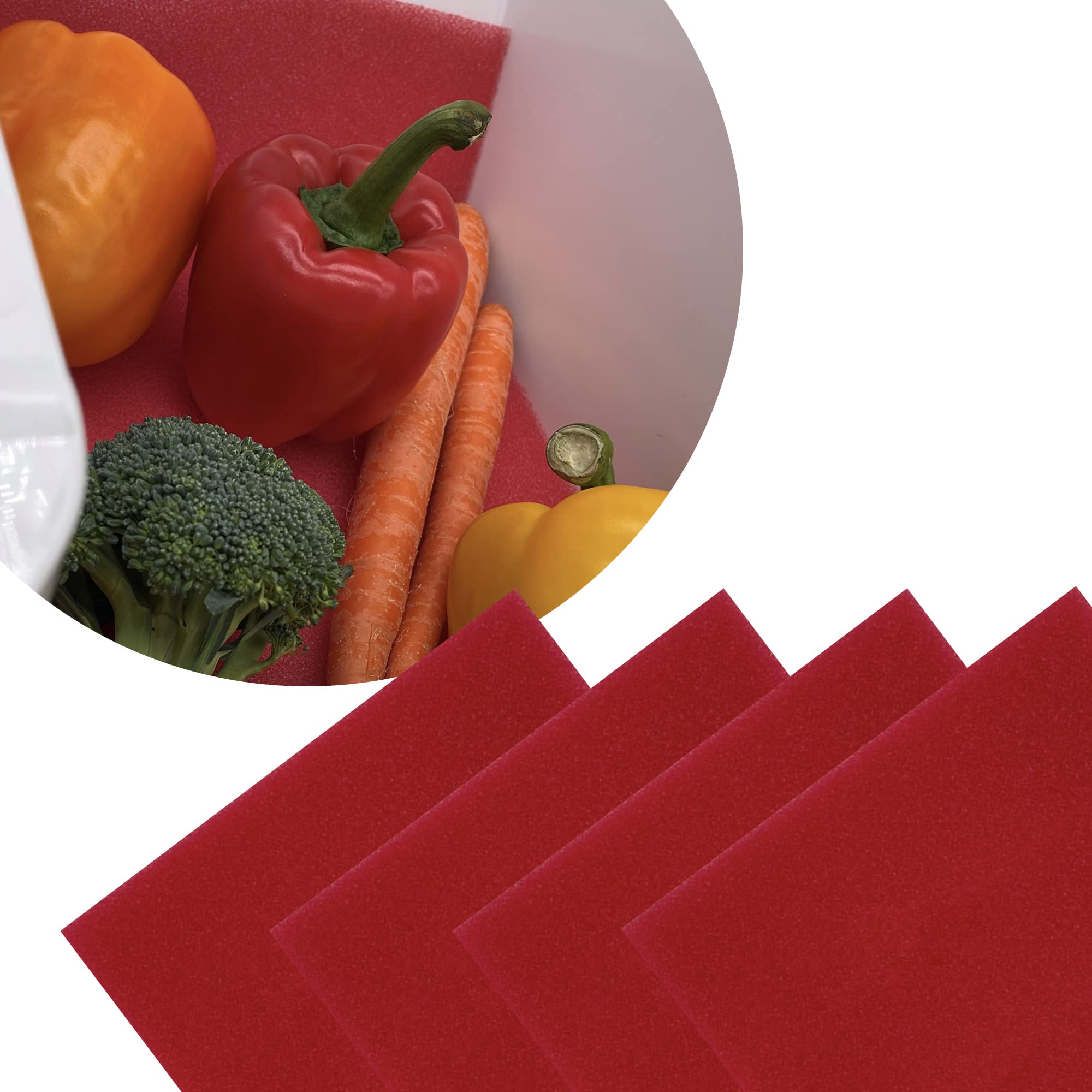 Bluapple FreshMats, Refrigerator Bin Liner, Fridge Drawer Mats, Crisper Life Extender Liner Keeps Produce Fresh Longer, Anti-Bruising, for Air Circulation, Washable & Reusable (4-Mats, 12x15, Black)
