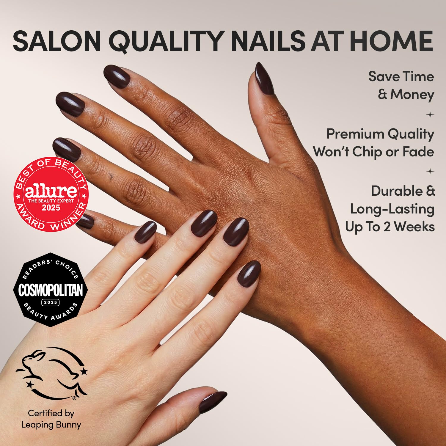 Glamnetic Press On Nails - Cashmere Blue | Opaque Soft Pale Sky Blue Short Squoval Fake Nails, Salon Quality | 15 Sizes - 30 Nail Kit