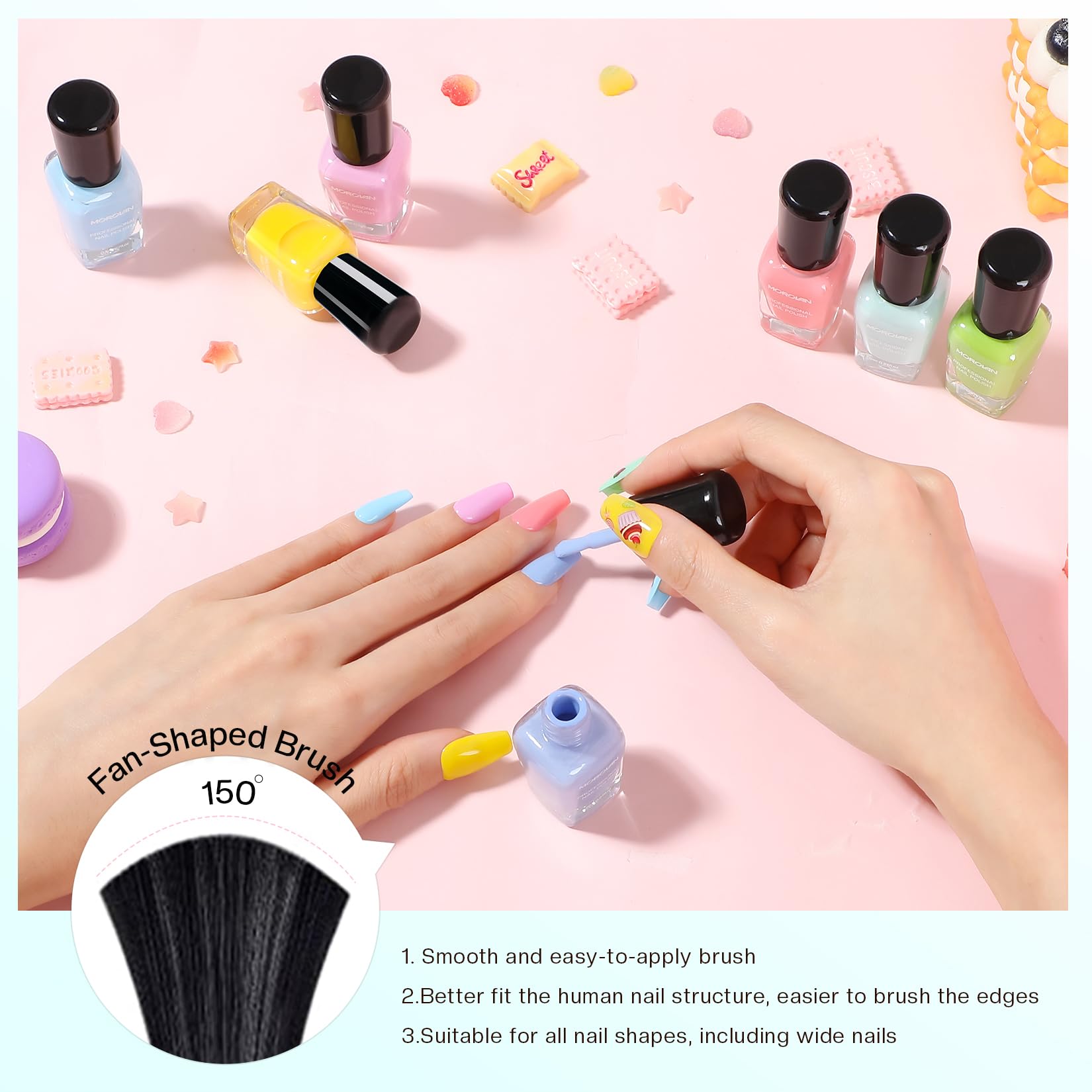 Morovan 15 Bright Color 0.27oz Air Quick Dry Long Lasting Nail Polish Gift Set for Women