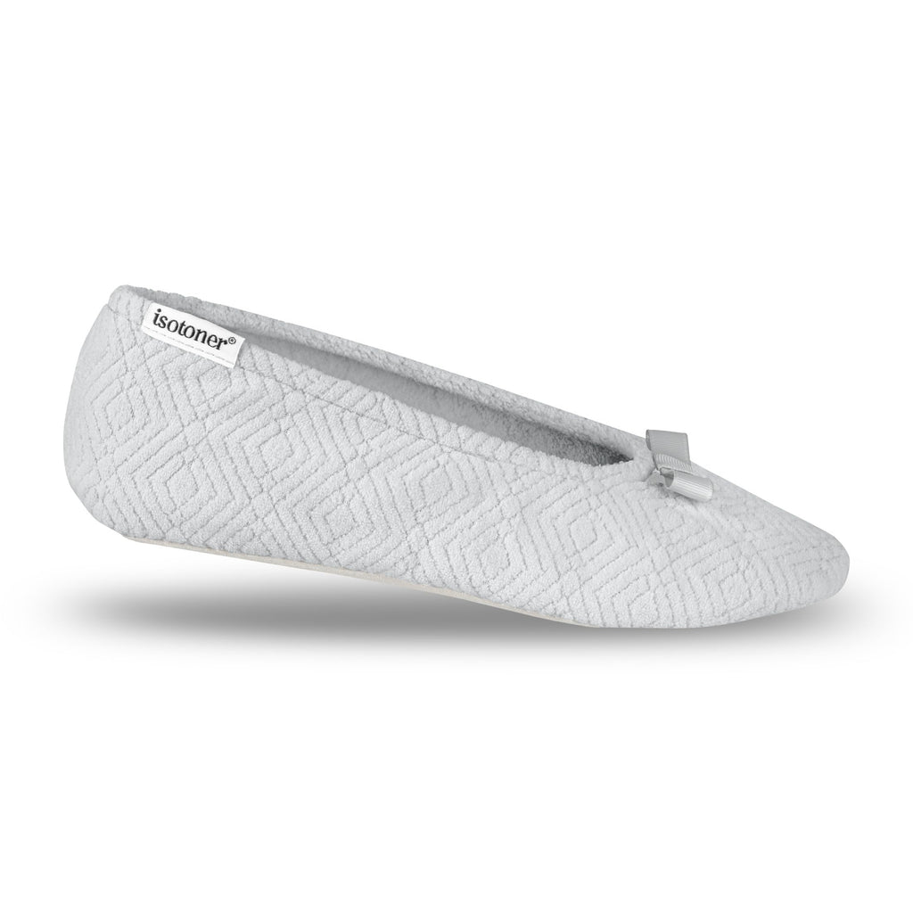isotoner Women's Diamond Microterry Ballerina Slippers