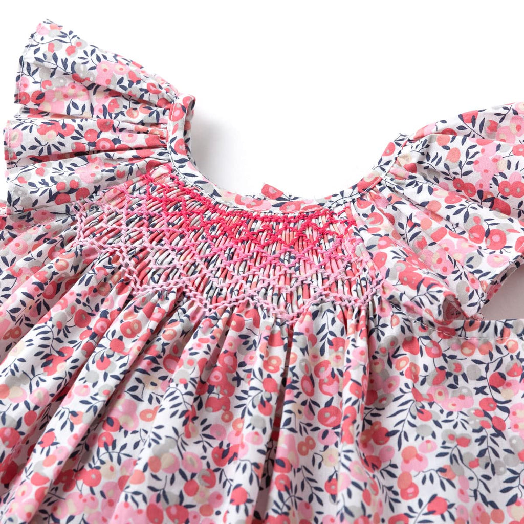 Simplee kids Baby Girl Smocked Dress Summer Casual Short Sleeve Dresses Floral Print Sundress Princess Dress for Toddlers