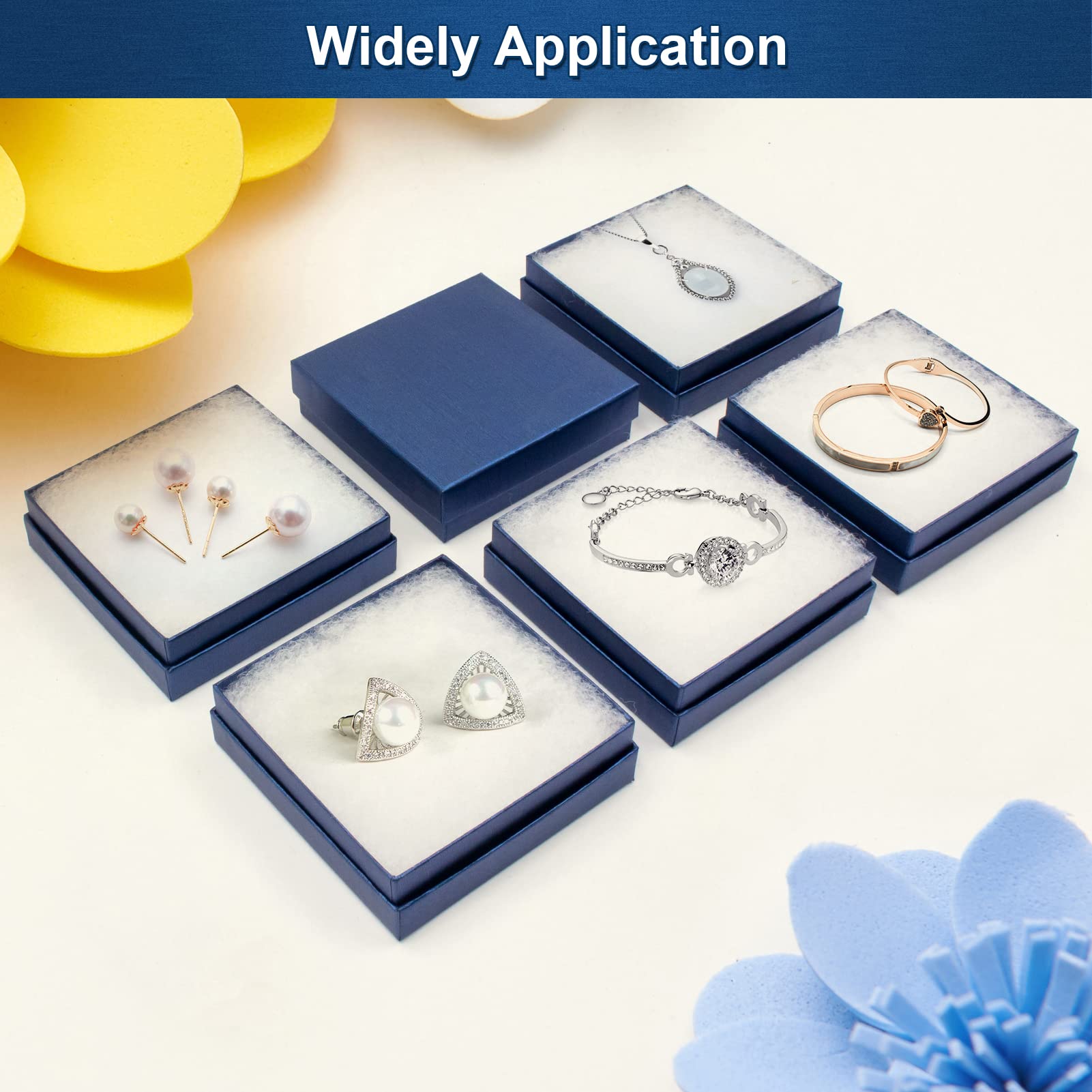 Cardboard Jewelry Black Gift Boxes 20 Pack3.5×3.5×1 inches, its apply to displaying necklaces, rings, bracelets, earrings