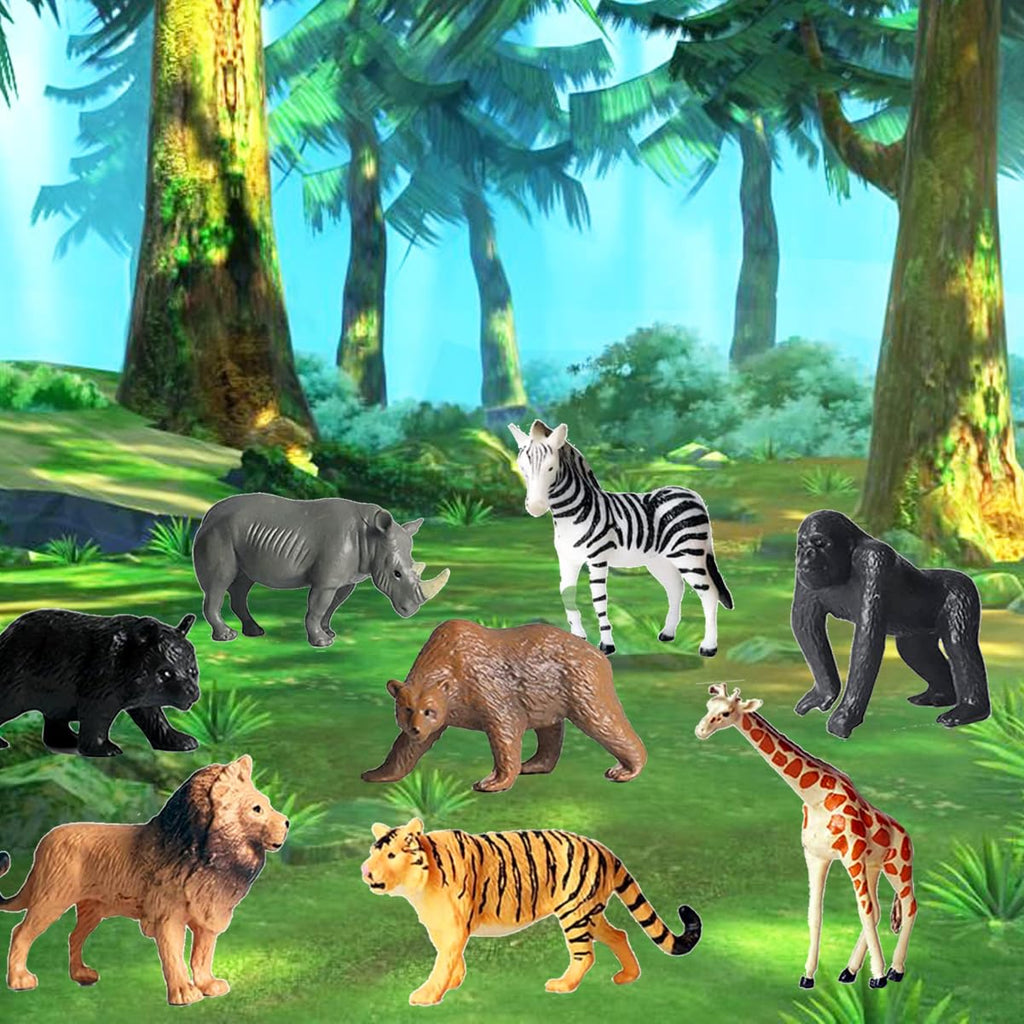 15 Pcs Mini Figures Toys Realistic Farm Animal Figurines, Plastic Learning Educational Playset Animal Themed Party Supplies Cake Topper Ornaments for Easter Egg Birthday Christmas