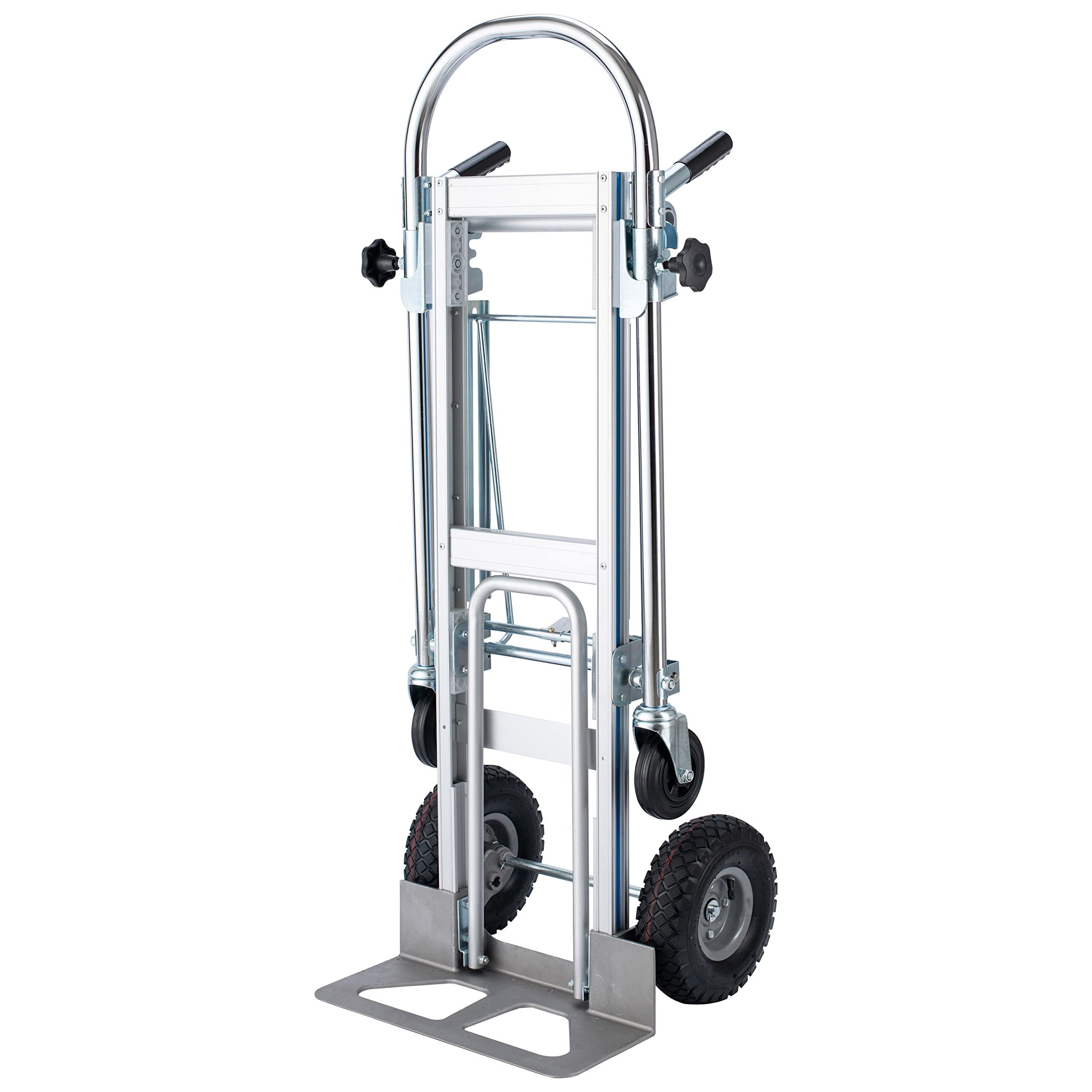 LEADALLWAY Hand Truck Aluminum Foldable Hand Cart with 6" Wheels 220 lbs Capacity