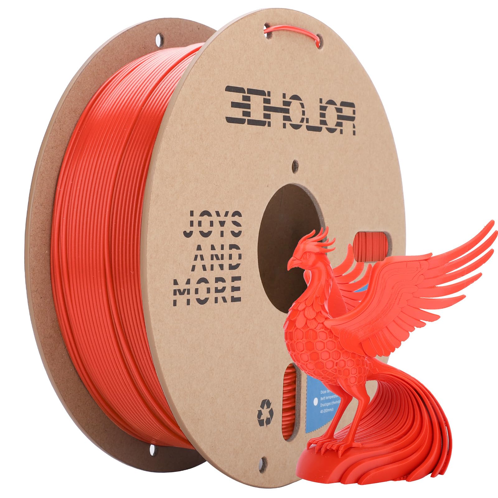 3DHoJor PLA Filament 1.75mm,3D Printing Filament,1kg*2 Cardboard Spool, Fit Most FDM 3D Printer,Dimensional Accuracy +/- 0.03 mm,Vacuum Packaging-2Pack Black