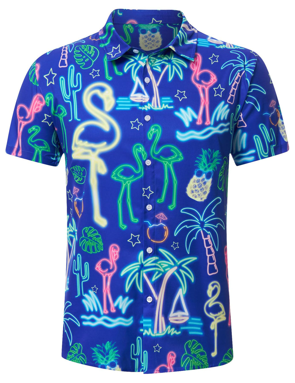 Fanient Mens Hawaiian Shirt Summer 3D Print Casual Short Sleeve Button Down Graphic Aloha Dress Shirts