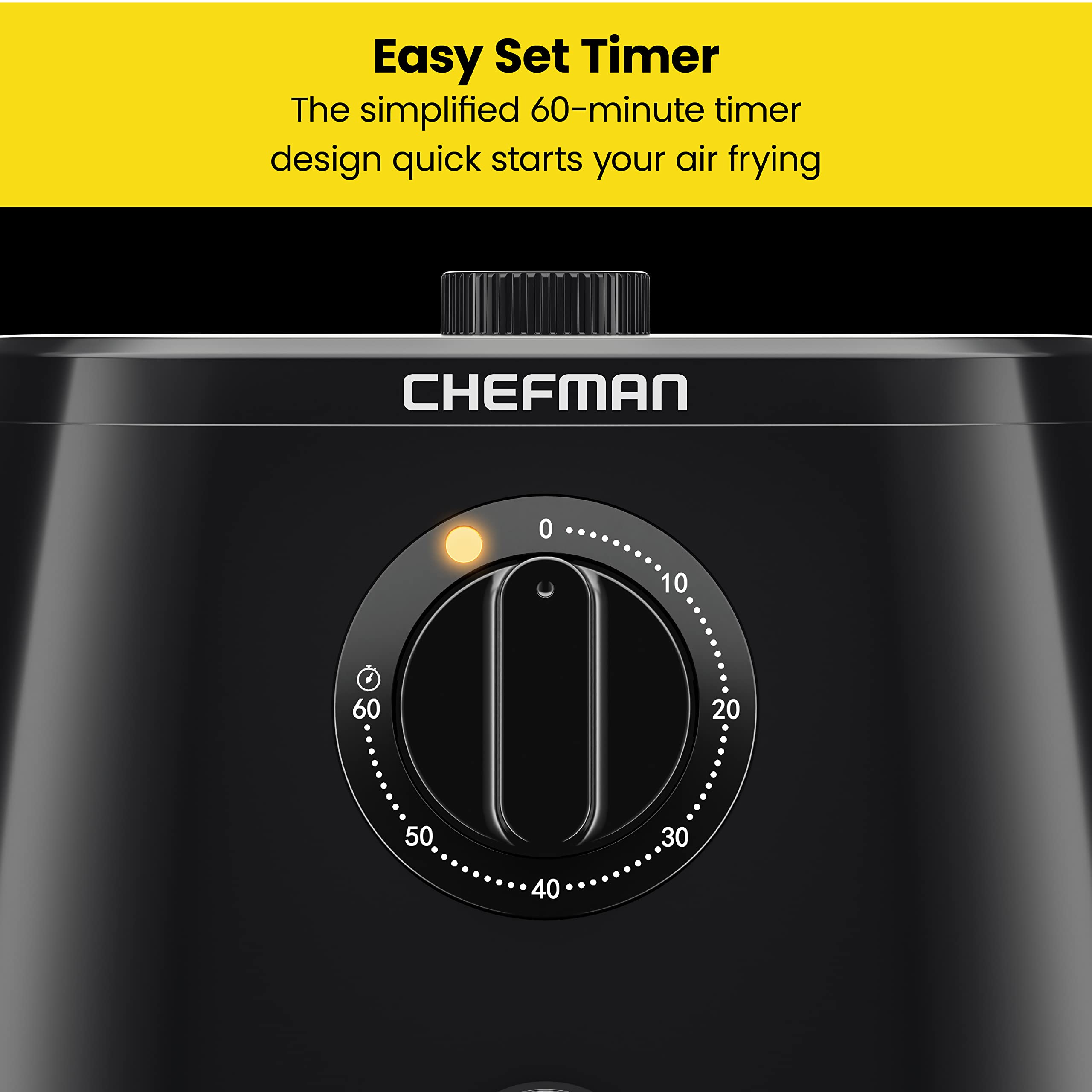 Chefman 12-Quart 6-in-1 Rotisserie Air Fryer Oven & Dehydrator, 12 Presets, Touchscreen, Family Size, Dishwasher-Safe Parts, Black