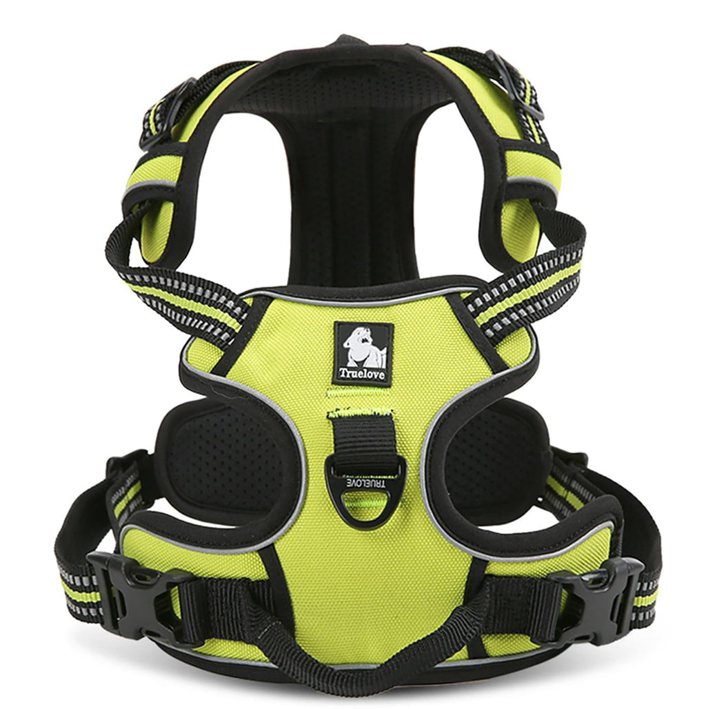 TRUE LOVE Adjustable No-Pull Dog Harness Reflective Pup Vest Harnesses Comfortable Control Brilliant Colors TLH5651(Black,XS)