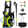 2026 Upgraded Pressure Washer, Portable Power Washer, 4 Quick-Connect Nozzles, High Pressure Cleaner for Car Washing, Driveway, Patio, Deck, Bright Green