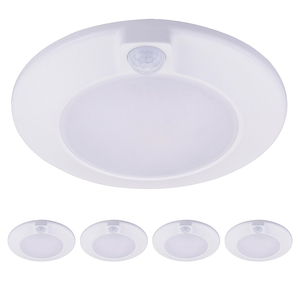[2 Pack] CLOUDY BAY Motion Sensor Ceiling Light Indoor,120V CRI90 10W 5000K Bright Day Light,6.5 inch LED Flush Mount Ceiling Lighting Fixture for Garage,Walk-in Closet,Attic,Pantry Wet Location,Black