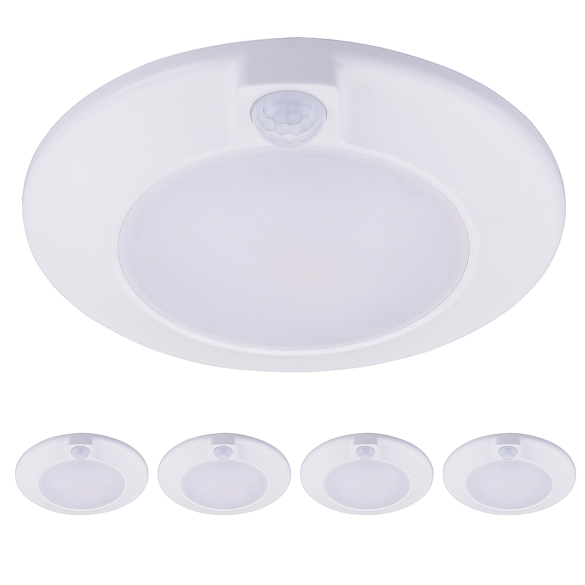 [2 Pack] CLOUDY BAY Motion Sensor Ceiling Light Indoor,120V CRI90 10W 5000K Bright Day Light,6.5 inch LED Flush Mount Ceiling Lighting Fixture for Garage,Walk-in Closet,Attic,Pantry Wet Location,Black