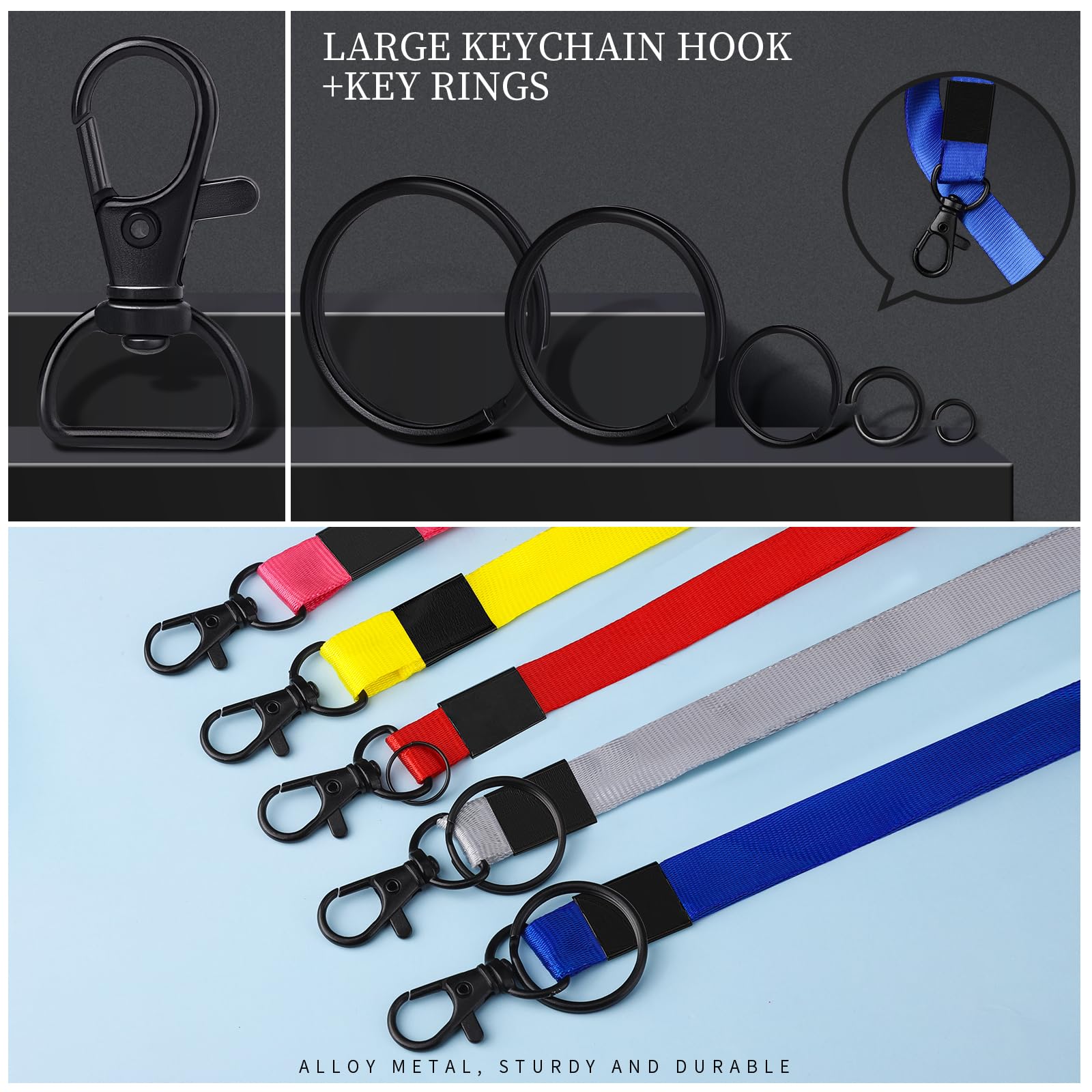 LEOBRO Keychain Making Kit, 265PCS Keychains Clips and Key Rings, Well Crafted Sturdy Key Chain Making Kit, Key Chain Rings, Keychains Hooks, for Key Chains, Lanyard, Jewelry Making, Crafts, Silver