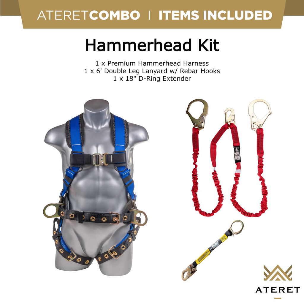 Palmer Safety Hammerhead 5pt Safety Harness Back Padded, QCB Chest, Tongue Buckel Legs Straps, Back & Side D-Rings