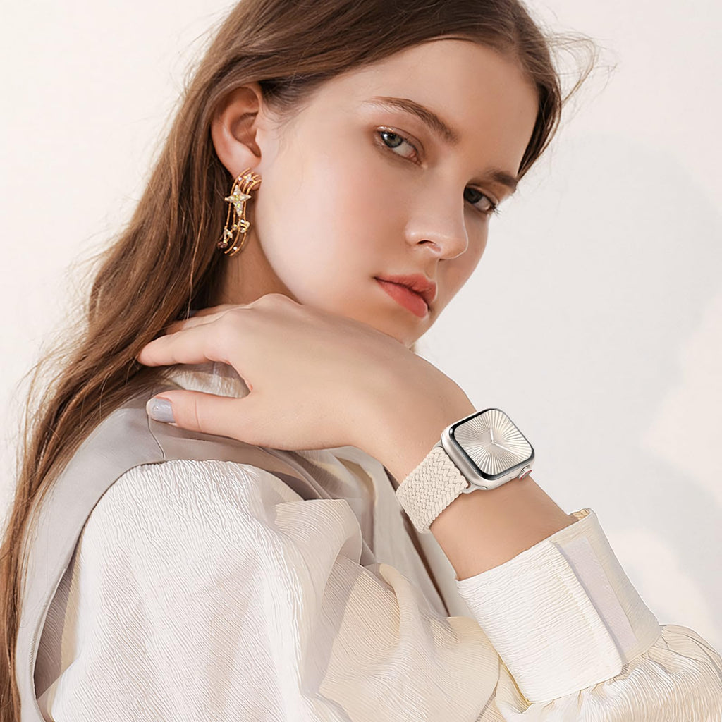 Braided Stretchy Bands with Magnetic Clasp Compatible for Apple Watch Band 38mm 40mm 41mm 42mm 44mm 45mm 46mm 49mm Women Men, Nylon Sport Solo Loop for iWatch Series 11 10 9 8 7 6 5 4 3 Ultra 3 2 1 SE